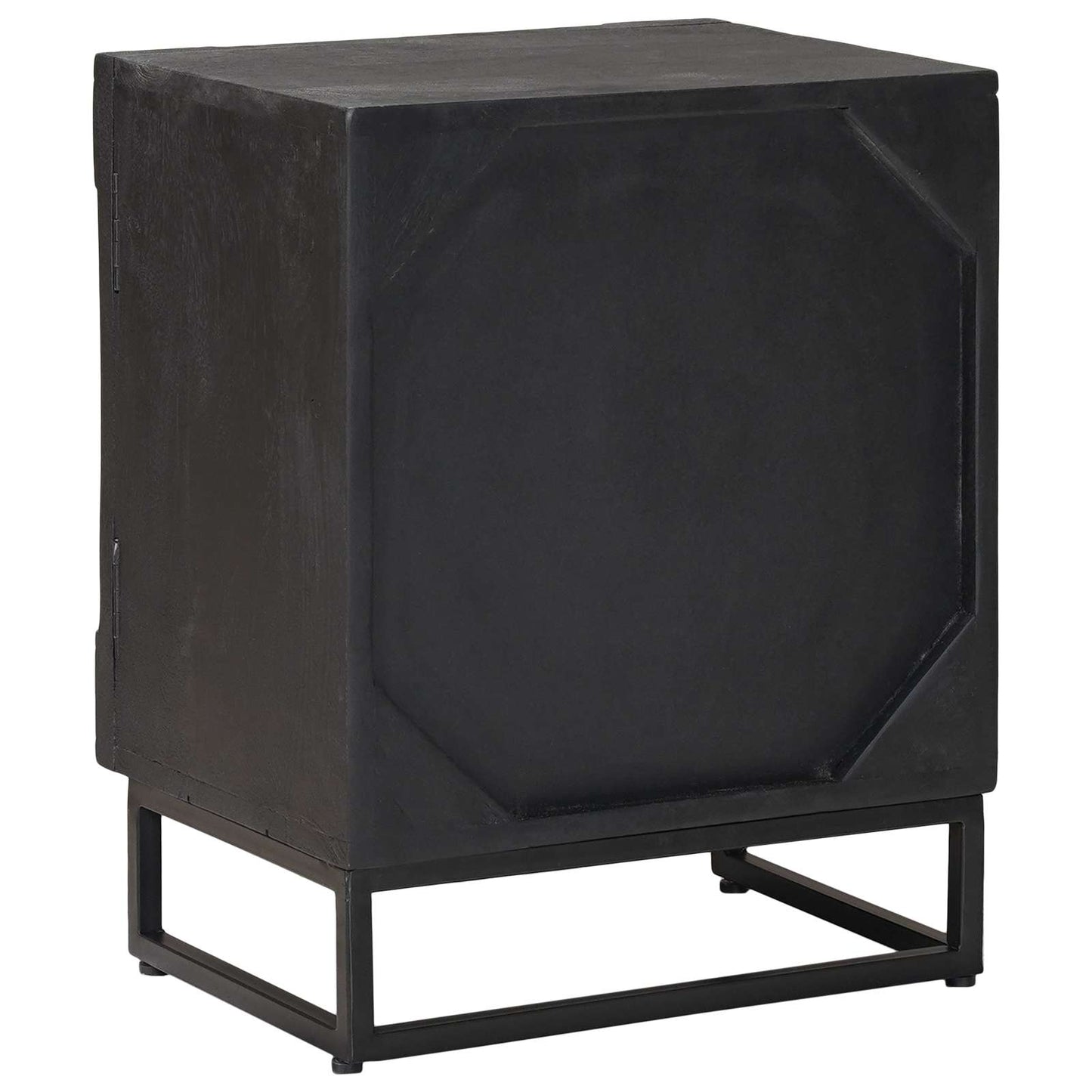vidaXL Χειροποίητο Κομοδίνο Μαύρο 40 x 30 x 50 cm Στερεό ξύλο μάνγκο