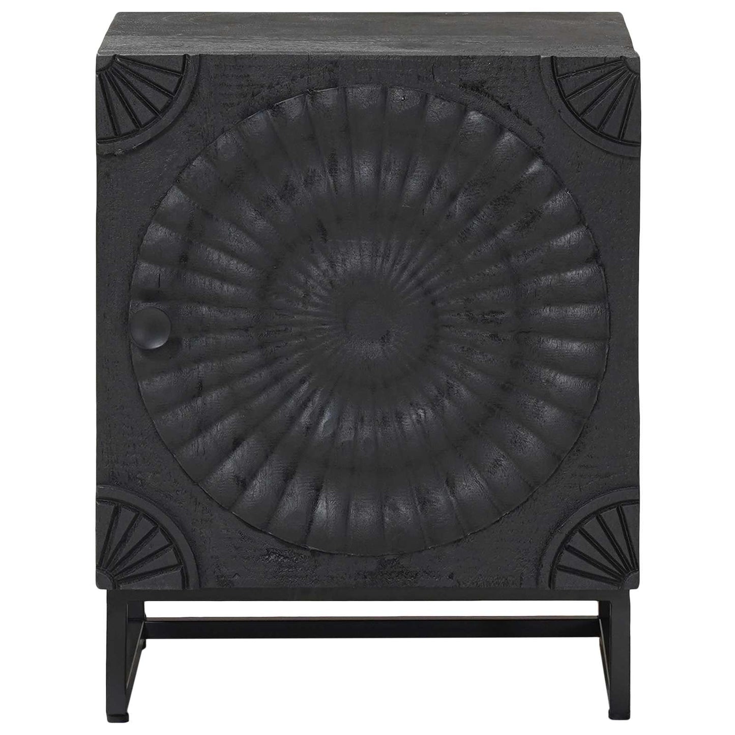vidaXL Χειροποίητο Κομοδίνο Μαύρο 40 x 30 x 50 cm Στερεό ξύλο μάνγκο