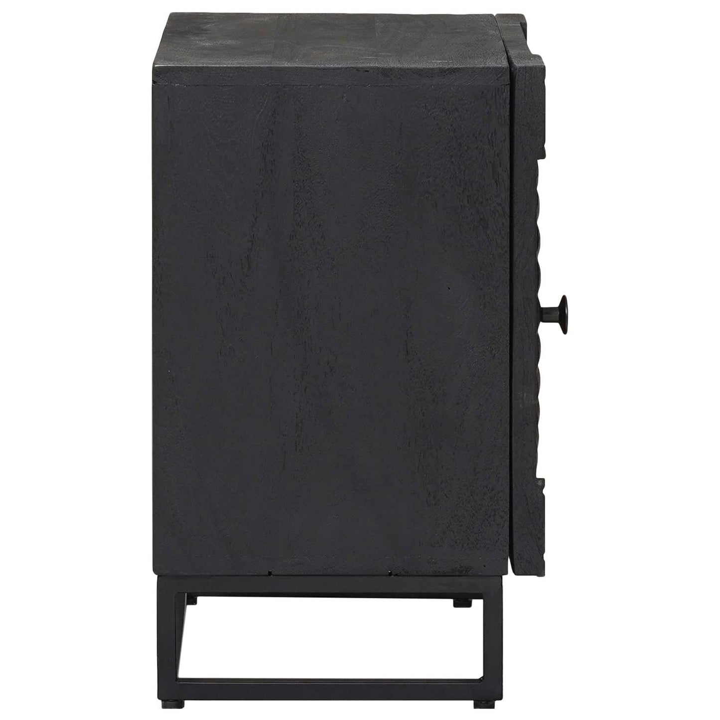 vidaXL Χειροποίητο Κομοδίνο Μαύρο 40 x 30 x 50 cm Στερεό ξύλο μάνγκο