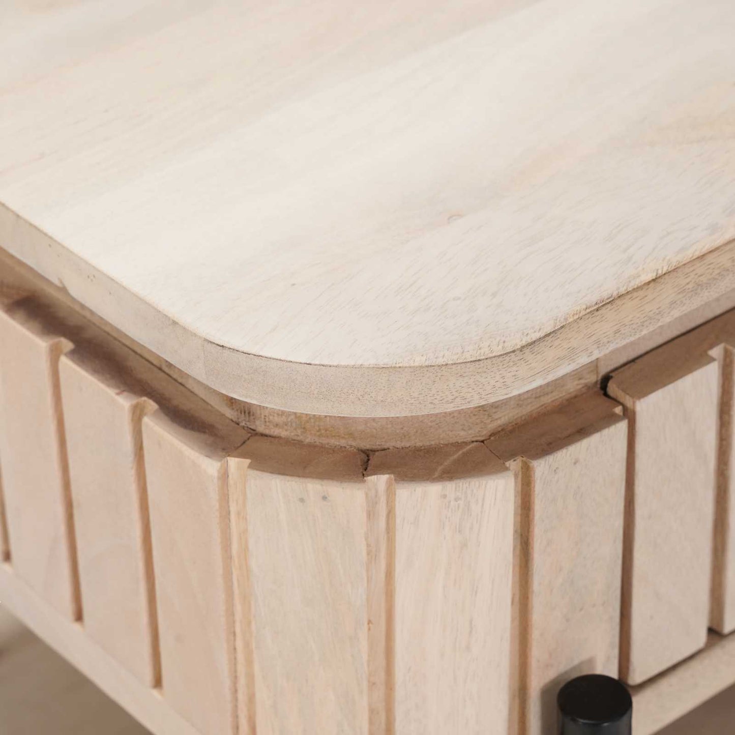 vidaXL Χειροποίητο Κομοδίνο Λευκό 40 x 35 x 45 εκ. Στερεό ξύλο μάνγκο