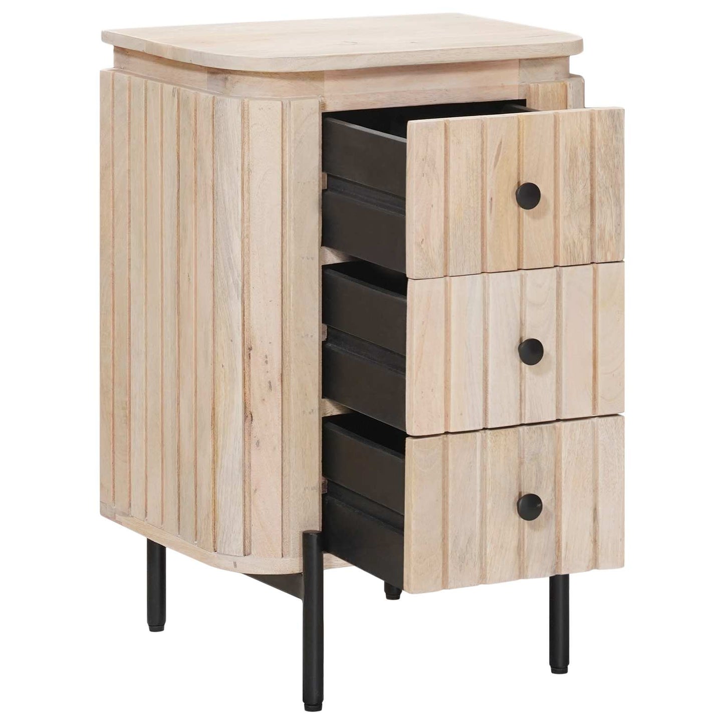 vidaXL Χειροποίητο Κομοδίνο Λευκό 40 x 30 x 60 cm Στερεό ξύλο μάνγκο