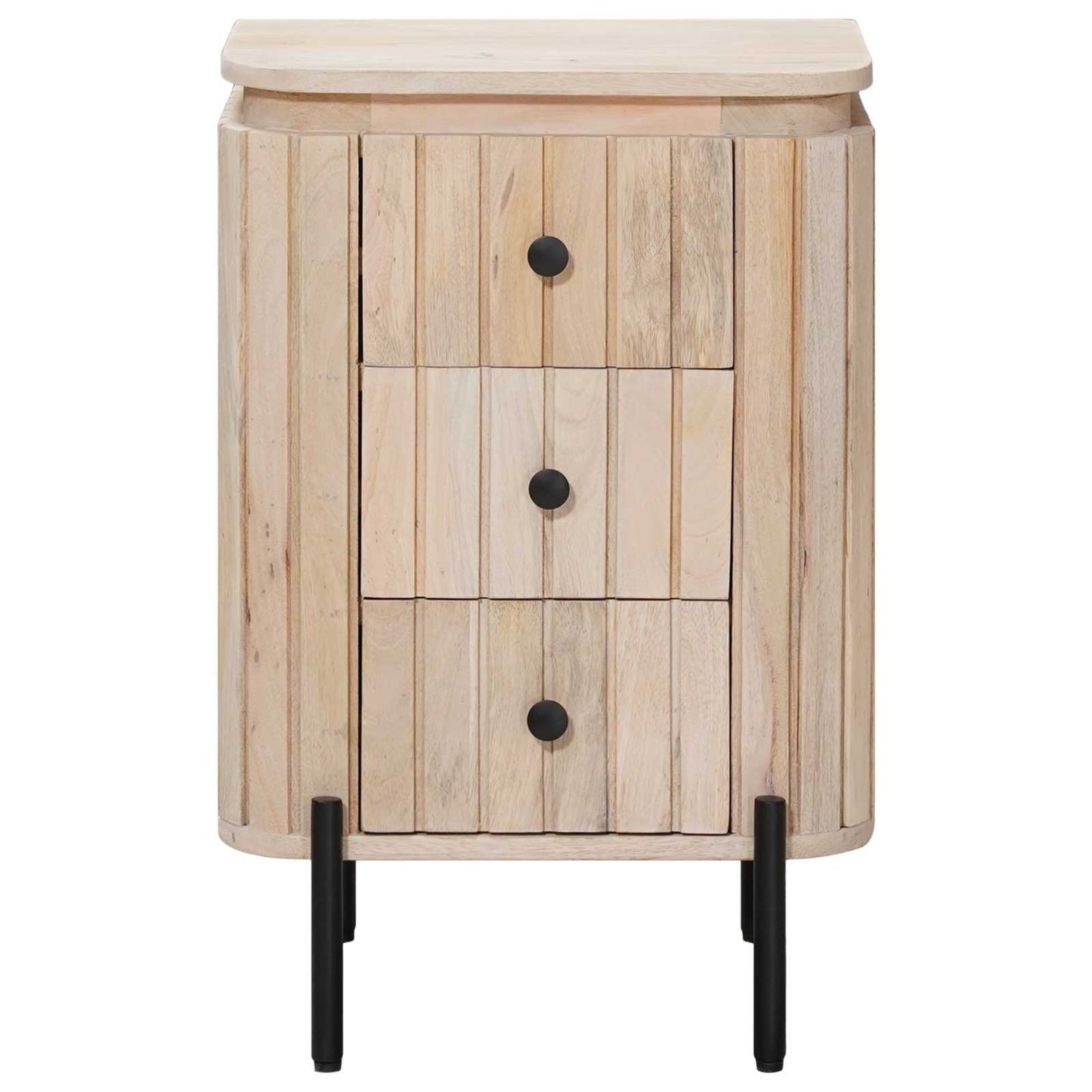 vidaXL Χειροποίητο Κομοδίνο Λευκό 40 x 30 x 60 cm Στερεό ξύλο μάνγκο
