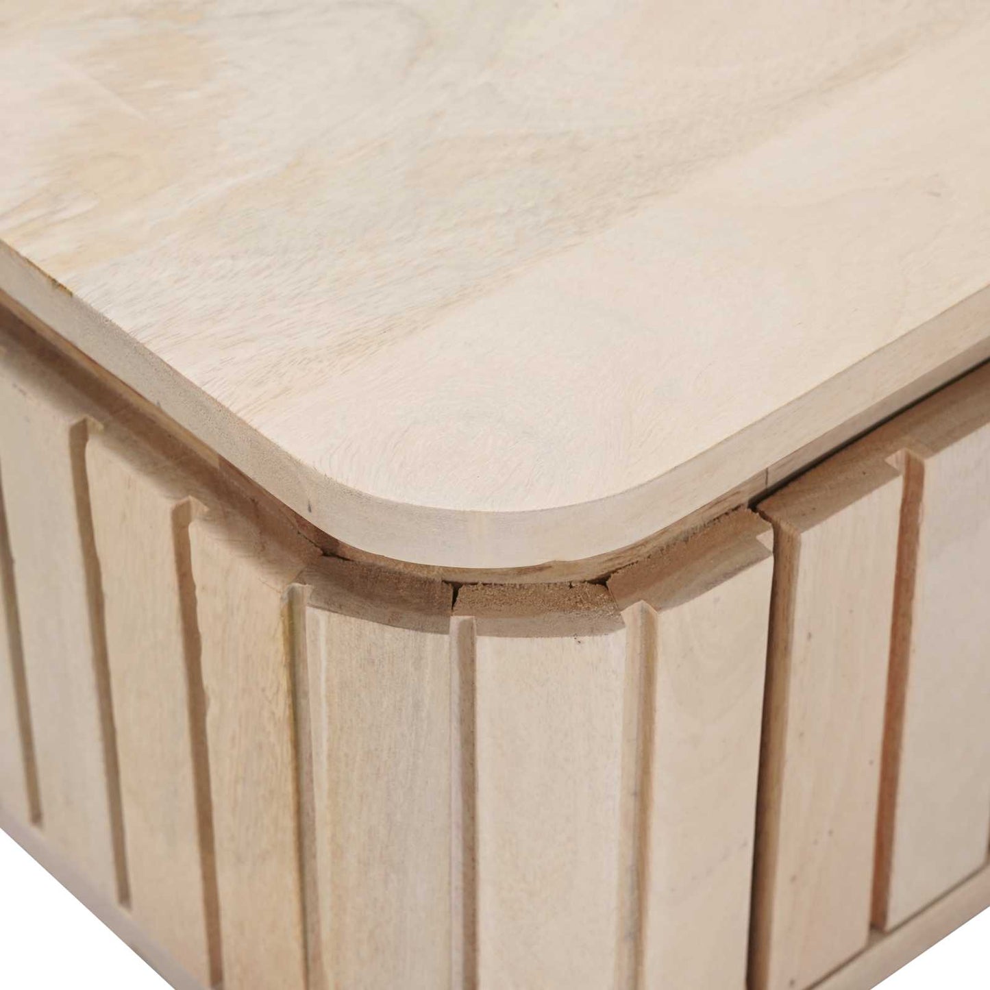 vidaXL Χειροποίητο Κομοδίνο Λευκό 40 x 30 x 20 εκ Στερεό ξύλο μάνγκο