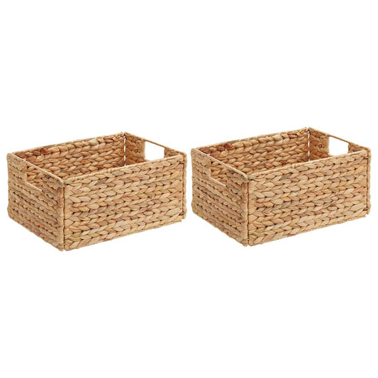 vidaXL Καλάθια Αποθήκευσης 2 pcs Φυσικό 35 x 25 x 17 εκ Υάκινθος νερού