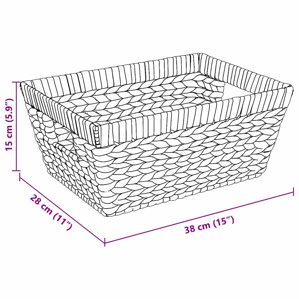 vidaXL Καλάθια Αποθήκευσης 2 pcs Φυσικό 38 x 28 x 15 εκ Υάκινθος νερού