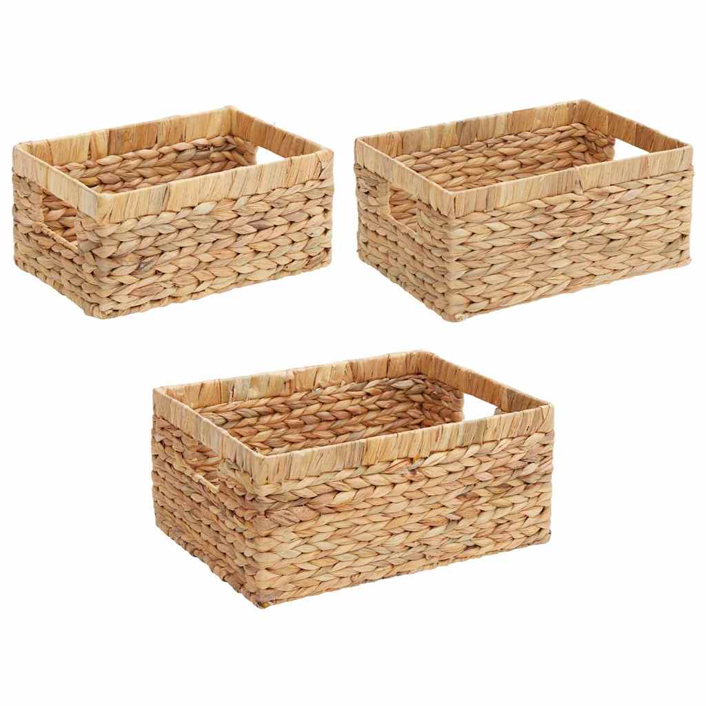 vidaXL Καλάθια Αποθήκευσης 3 pcs Φυσικό 40 x 30 x 18 εκ Υάκινθος νερού