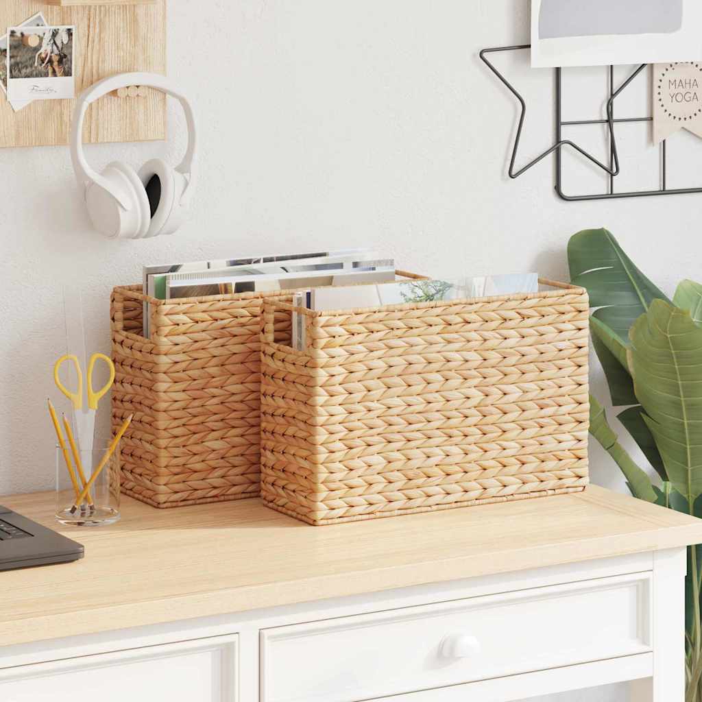 vidaXL Καλάθια Μαγazines 2 pcs Φυσικό 39 x 14 x 25 εκ Υάκινθος νερού