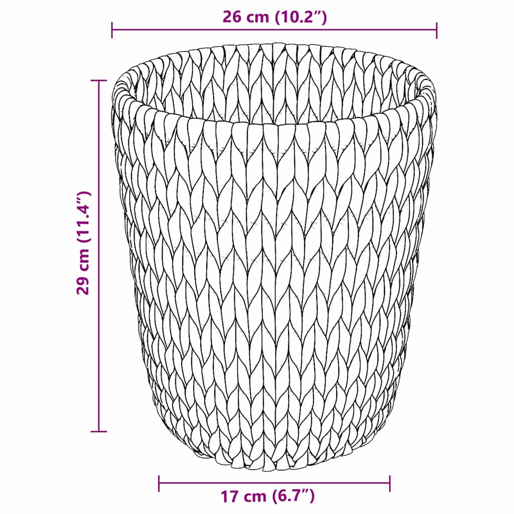 vidaXL Κάδοι Χαρτιών Απορριμμάτων 2 pcs Φυσικό 26 x 26 x 29 εκ.
