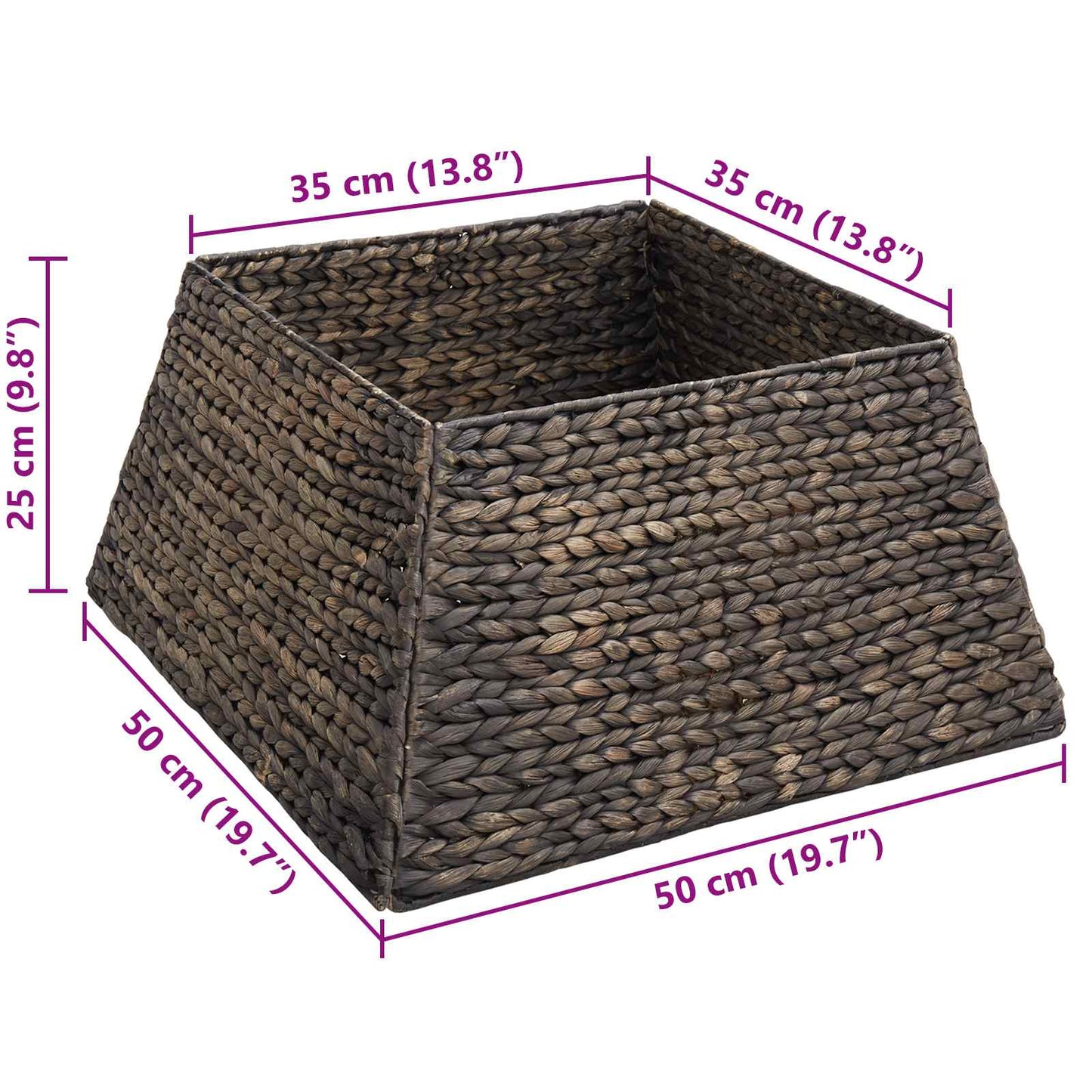 vidaXL Κολάρο Χριστουγεννιάτικου Δέντρου Μαύρο 50 x 50 x 25 cm