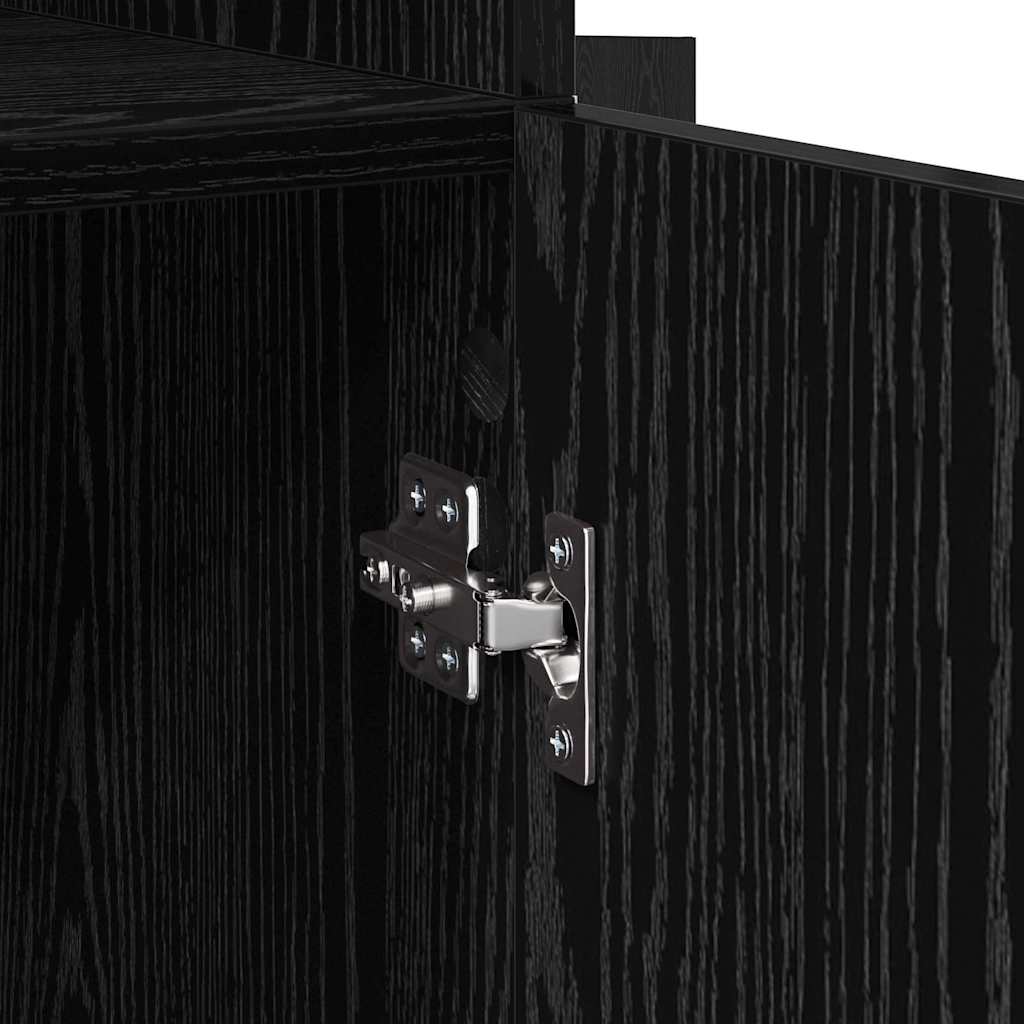 vidaXL Highboard Μαύρη Οξυά 80 x 42,5 x 185 εκ Επεξεργασμένο Ξύλο