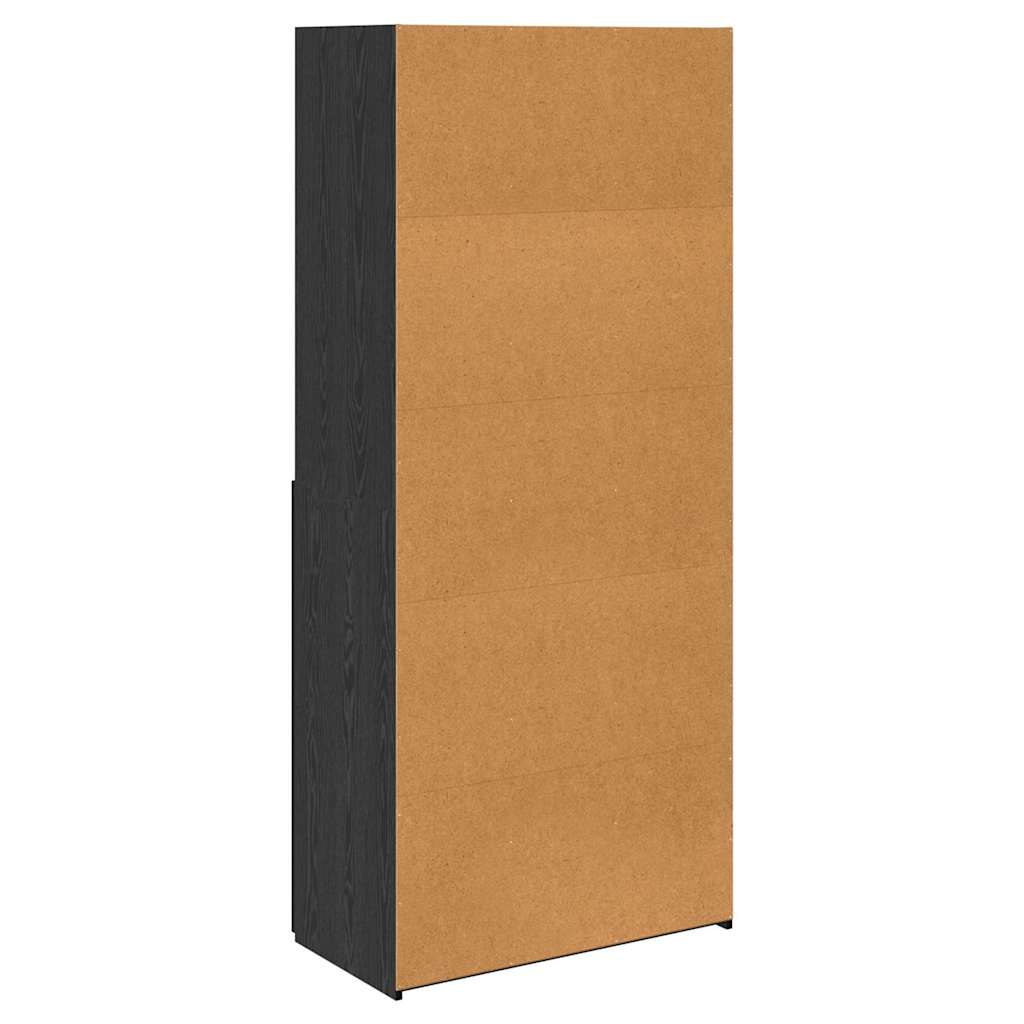 vidaXL Highboard Μαύρη Οξυά 80 x 42,5 x 185 εκ Επεξεργασμένο Ξύλο