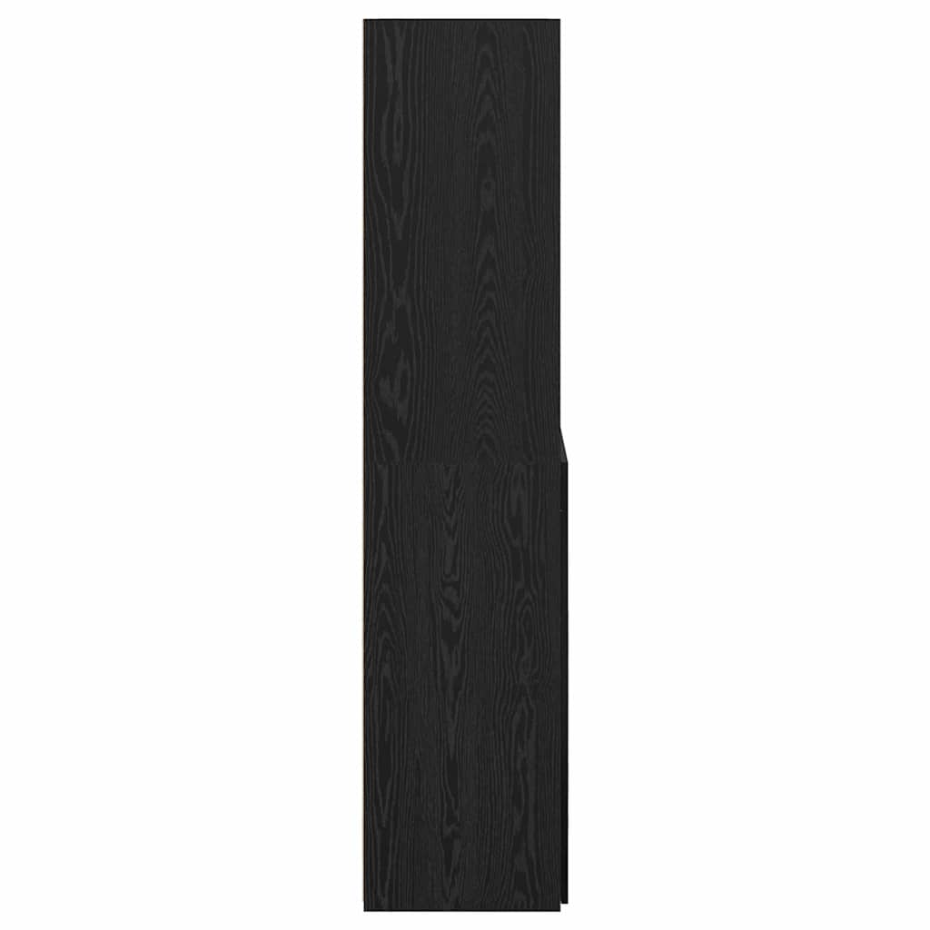 vidaXL Highboard Μαύρη Οξυά 80 x 42,5 x 185 εκ Επεξεργασμένο Ξύλο