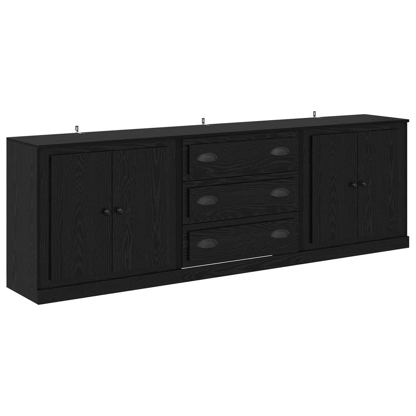 vidaXL Παραδοσιακά Πλευρικά Έπιπλα με συρτάρι 3 pcs Μαύρη Οξυά