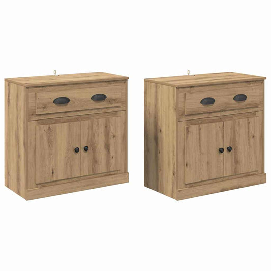 vidaXL Παραδοσιακά Πλευρικά Έπιπλα με συρτάρι 2 pcs Artisan Oak