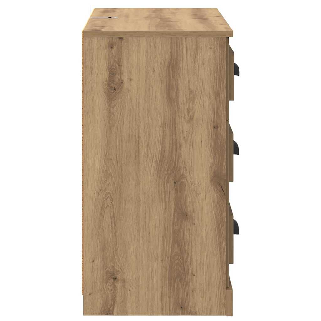 vidaXL Παραδοσιακά Πλευρικά Έπιπλα με συρτάρι 2 pcs Artisan Oak