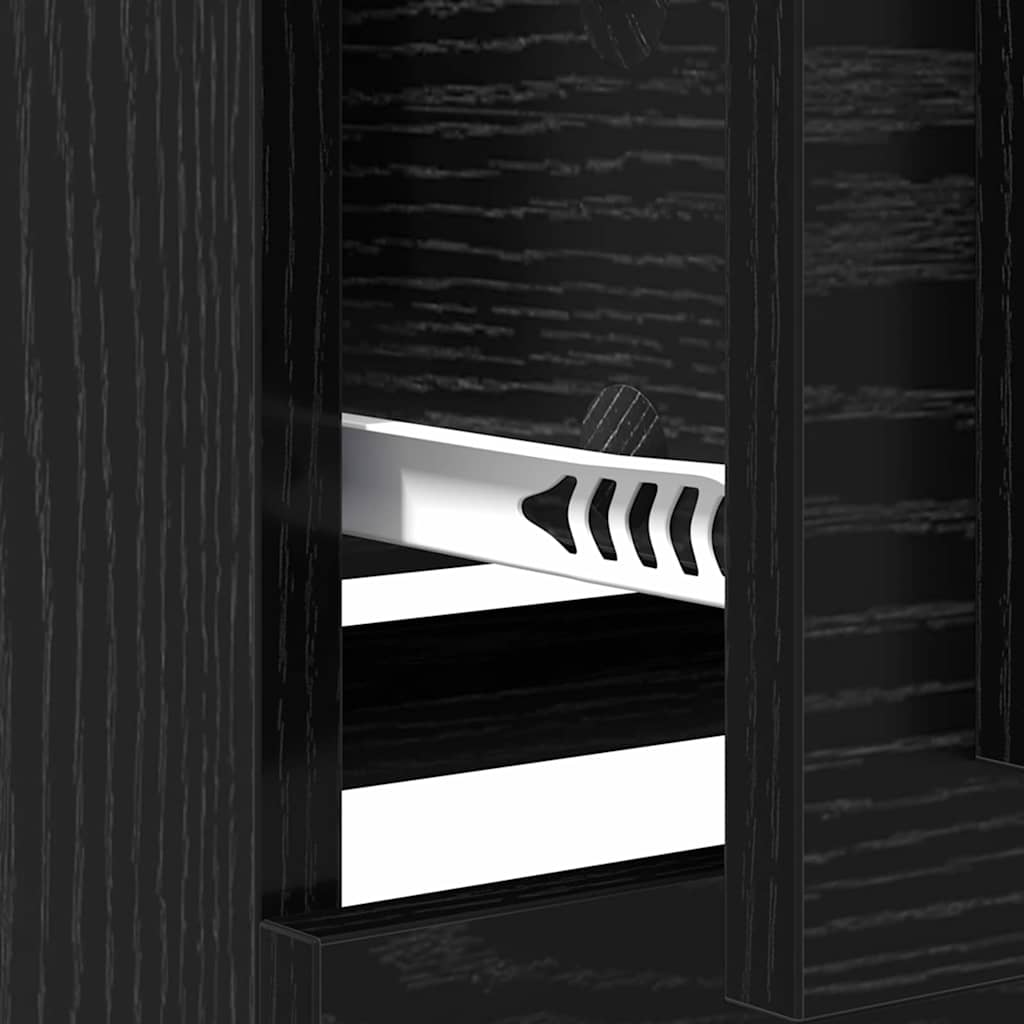 vidaXL Παραδοσιακά Πλευρικά Έπιπλα με συρτάρι 2 pcs Μαύρη Οξυά