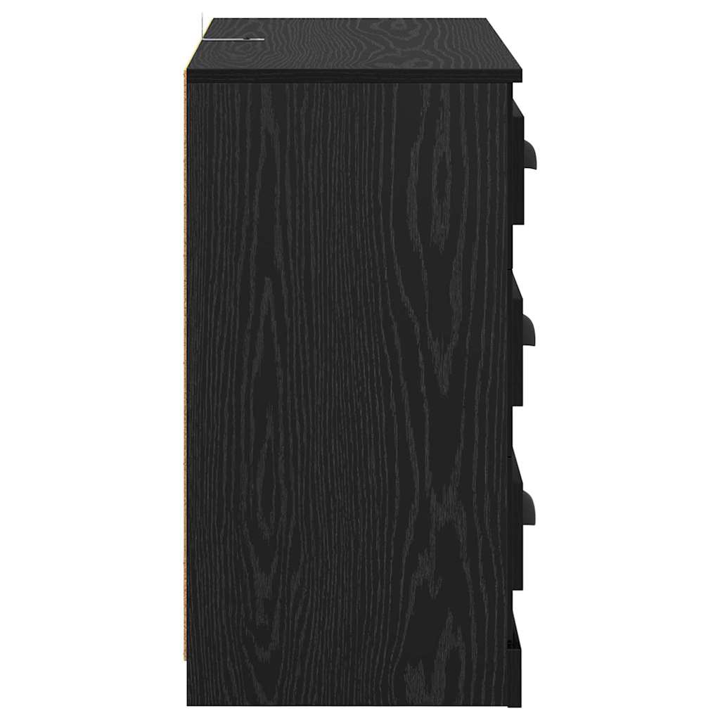 vidaXL Παραδοσιακά Πλευρικά Έπιπλα με συρτάρι 2 pcs Μαύρη Οξυά