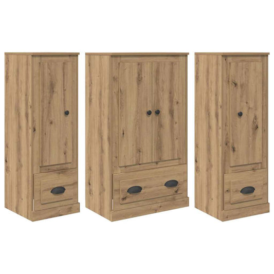 vidaXL Highboard με συρτάρι 3 pcs Artisan Oak Επεξεργασμένο ξύλο