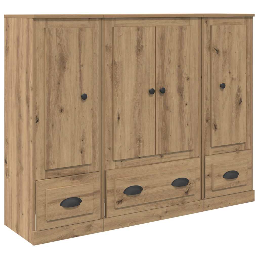 vidaXL Highboard με συρτάρι 3 pcs Artisan Oak Επεξεργασμένο ξύλο