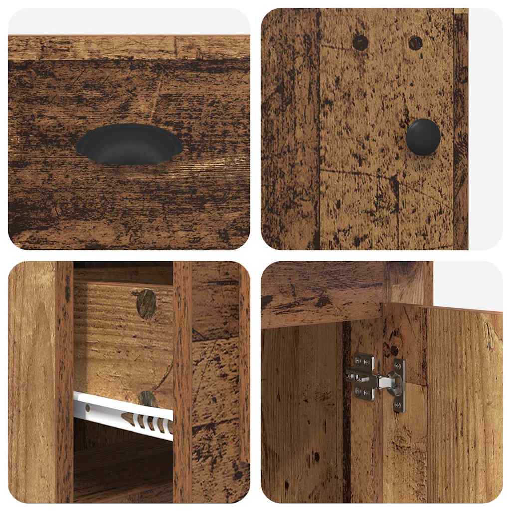 vidaXL Γραφείο με Ντουλάπι με συρτάρι Παλιό Ξύλο 154,5 x 50 x 75 εκ