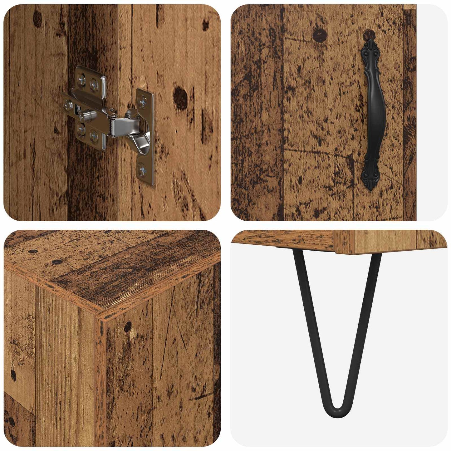 vidaXL Highboard Παλιό Ξύλο 69,5 x 34 x 180 εκ. Επεξεργασμένο ξύλο