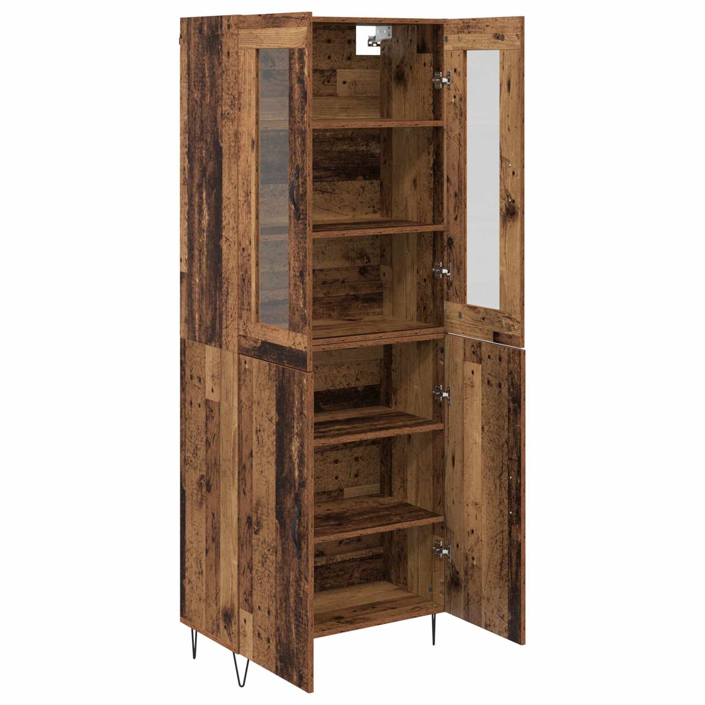 vidaXL Highboard Παλιό Ξύλο 69,5 x 34 x 180 εκ. Επεξεργασμένο ξύλο