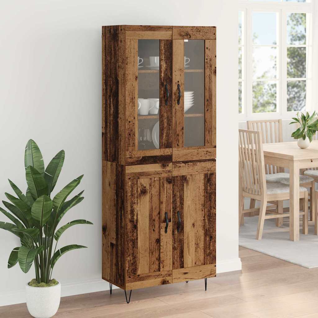 vidaXL Highboard Παλιό Ξύλο 69,5 x 34 x 90 εκ. Επεξεργασμένο ξύλο