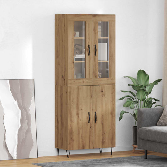 vidaXL Highboard Artisan Oak 69,5 x 34 x 180 εκ. Επεξεργασμένο ξύλο