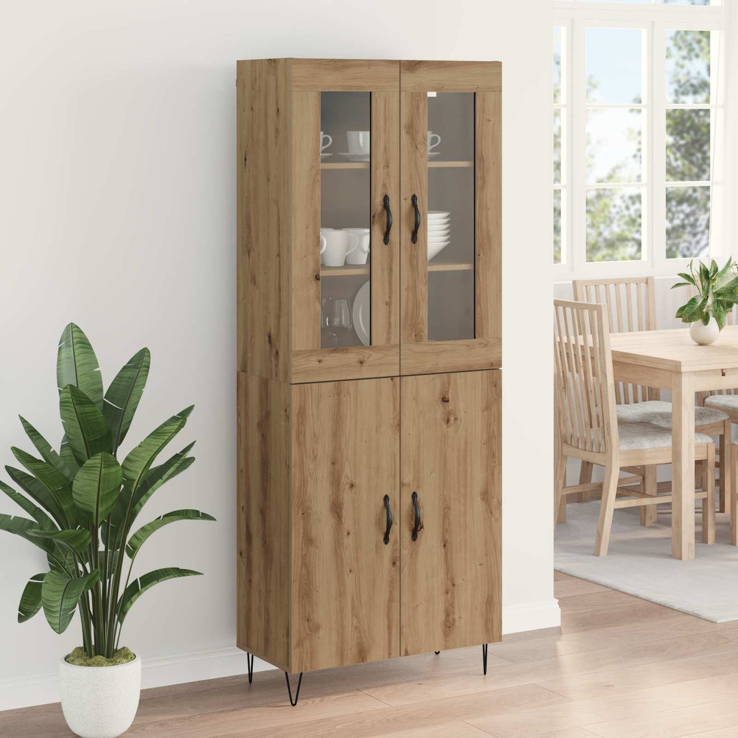 vidaXL Highboard Artisan Oak 69,5 x 34 x 180 εκ. Επεξεργασμένο ξύλο