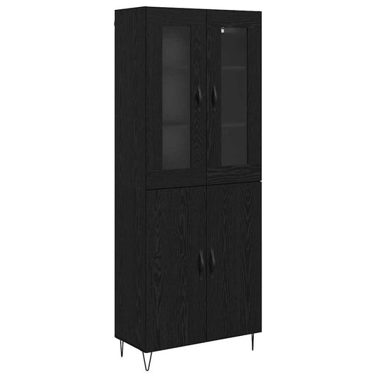 vidaXL Highboard Λευκός και Μαύρος Δρυς 69,5 x 34 x 180 εκ.
