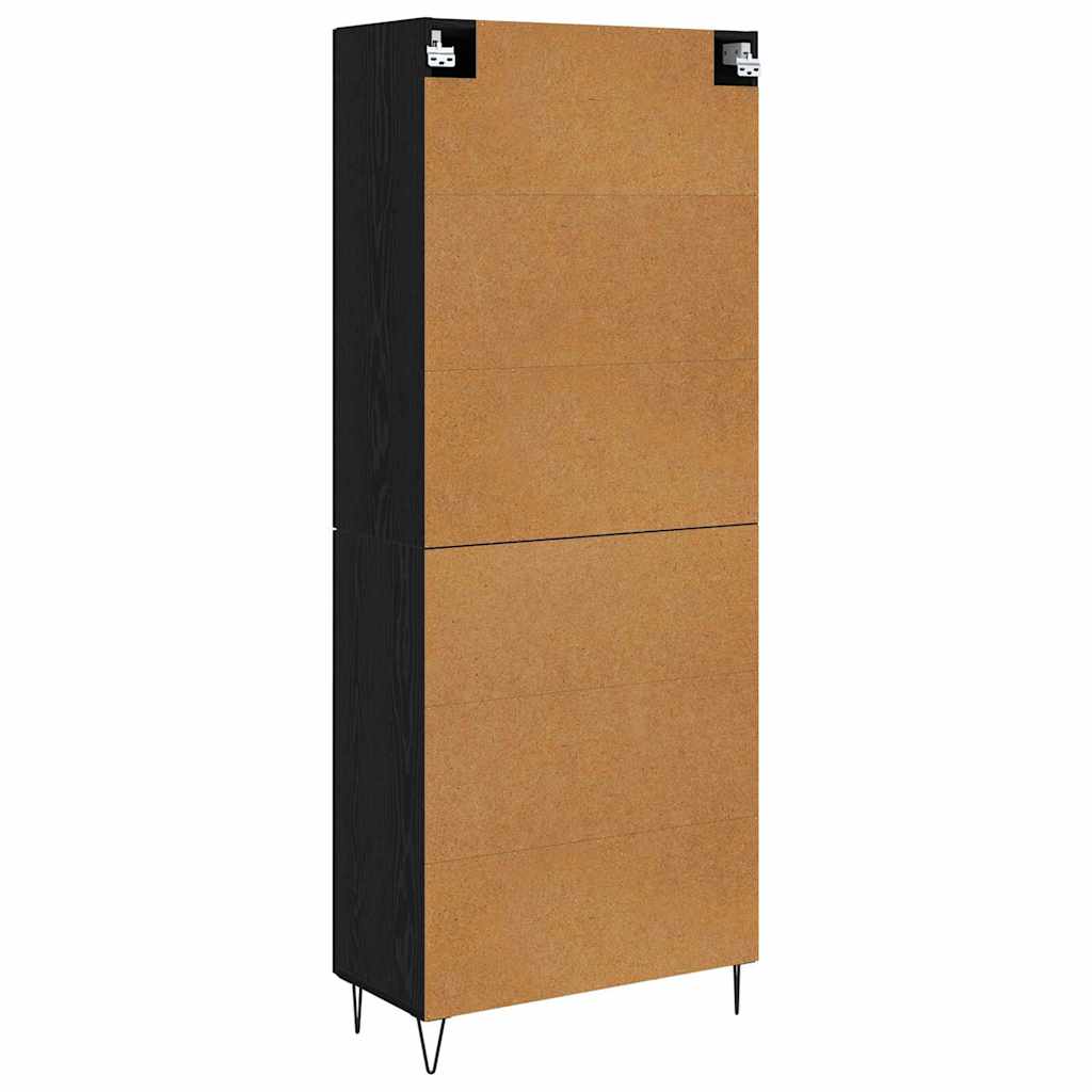 vidaXL Highboard Λευκός και Μαύρος Δρυς 69,5 x 34 x 180 εκ.