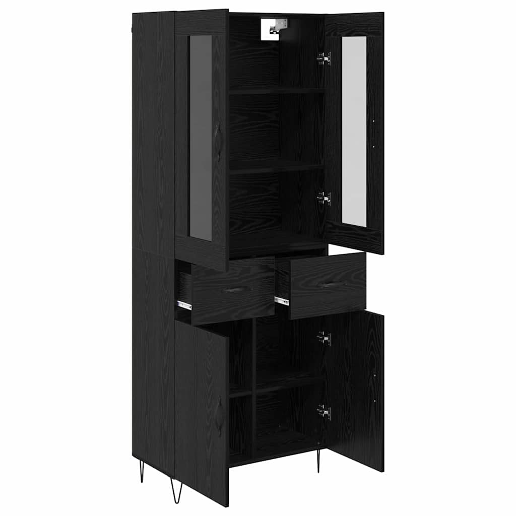 vidaXL Highboard Μαύρη Οξυά 69,5 x 34 x 90 εκ. Επεξεργασμένο ξύλο