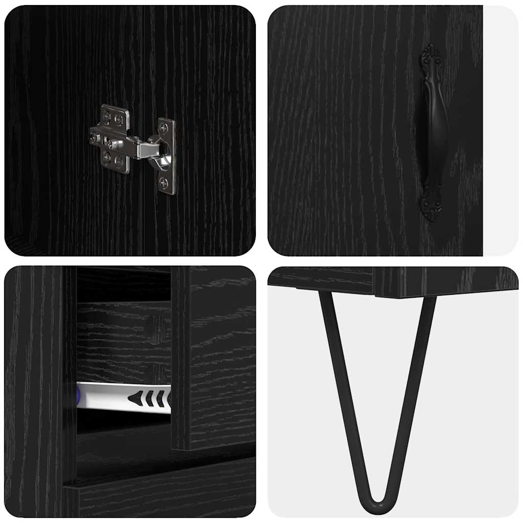 vidaXL Highboard Μαύρη Οξυά 69,5 x 34 x 90 εκ. Επεξεργασμένο ξύλο