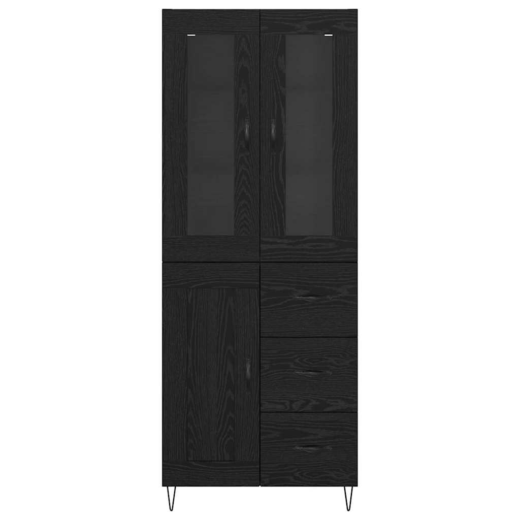 vidaXL Highboard Μαύρη Οξυά 69,5 x 34 x 90 εκ. Επεξεργασμένο ξύλο