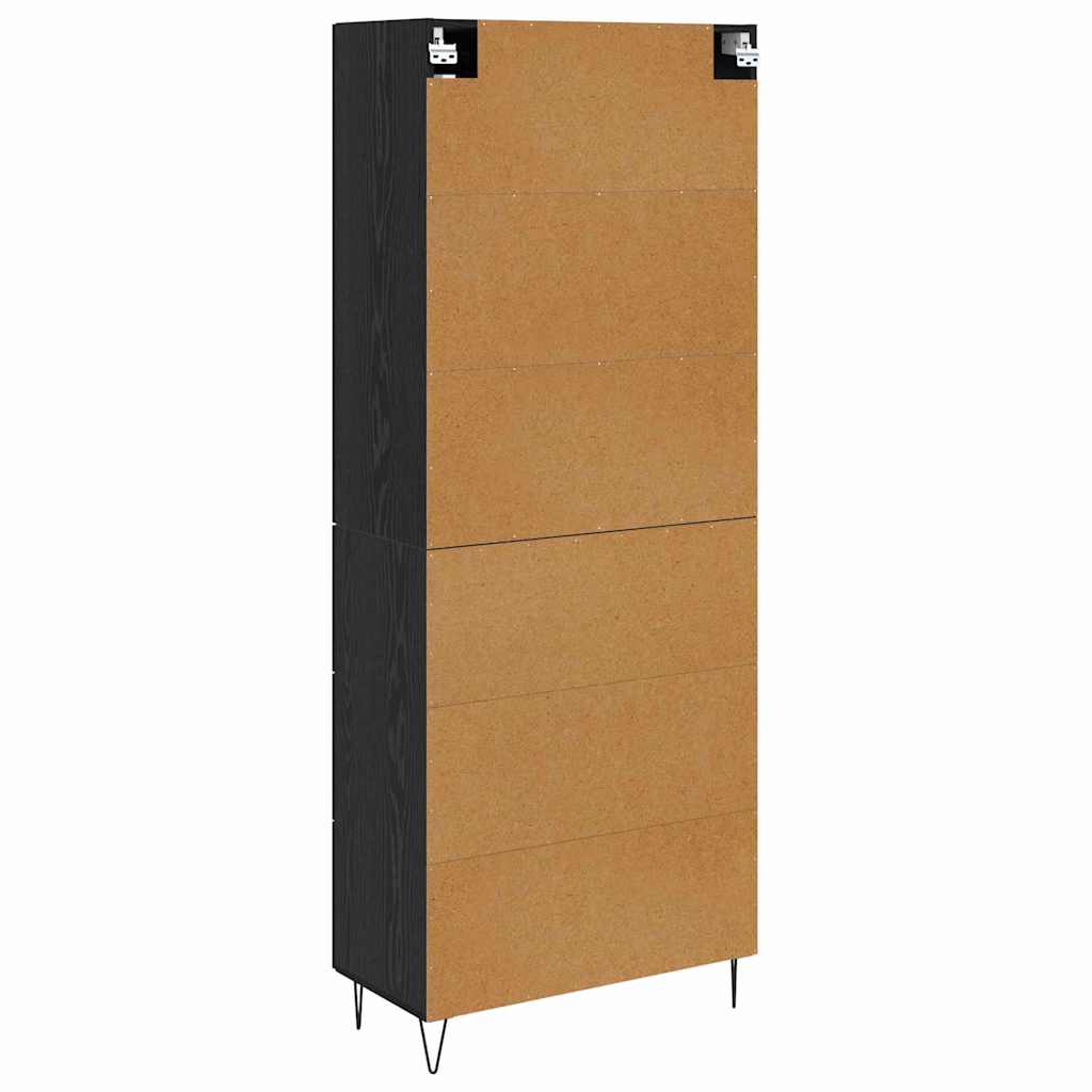vidaXL Highboard Μαύρη Οξυά 69,5 x 34 x 90 εκ. Επεξεργασμένο ξύλο
