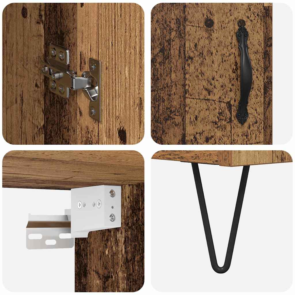 vidaXL Highboard Παλιό Ξύλο 34,5 x 34 x 90 εκ. Επεξεργασμένο ξύλο