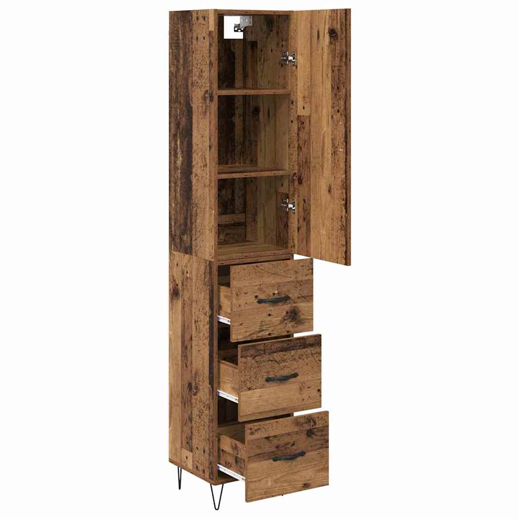 vidaXL Highboard Παλιό Ξύλο 34,5 x 34 x 90 εκ. Επεξεργασμένο ξύλο
