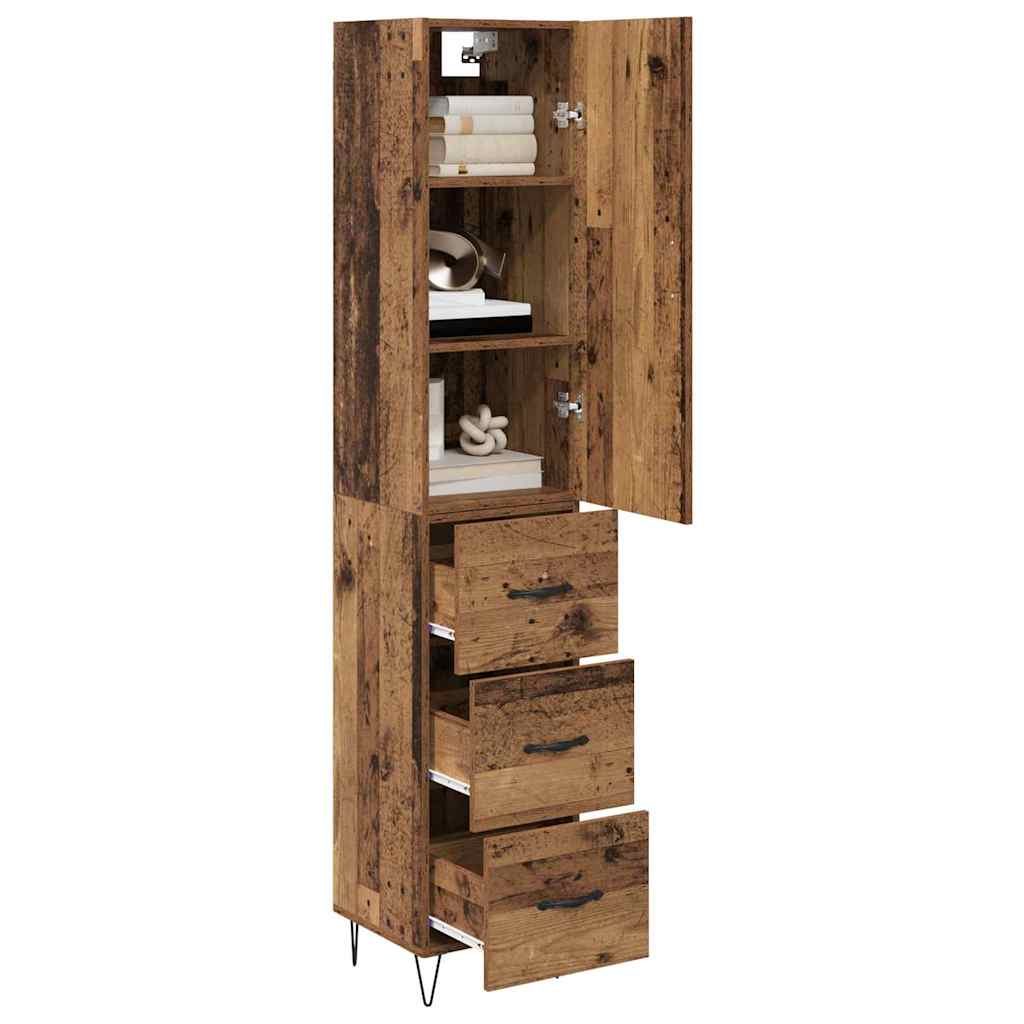 vidaXL Highboard Παλιό Ξύλο 34,5 x 34 x 90 εκ. Επεξεργασμένο ξύλο