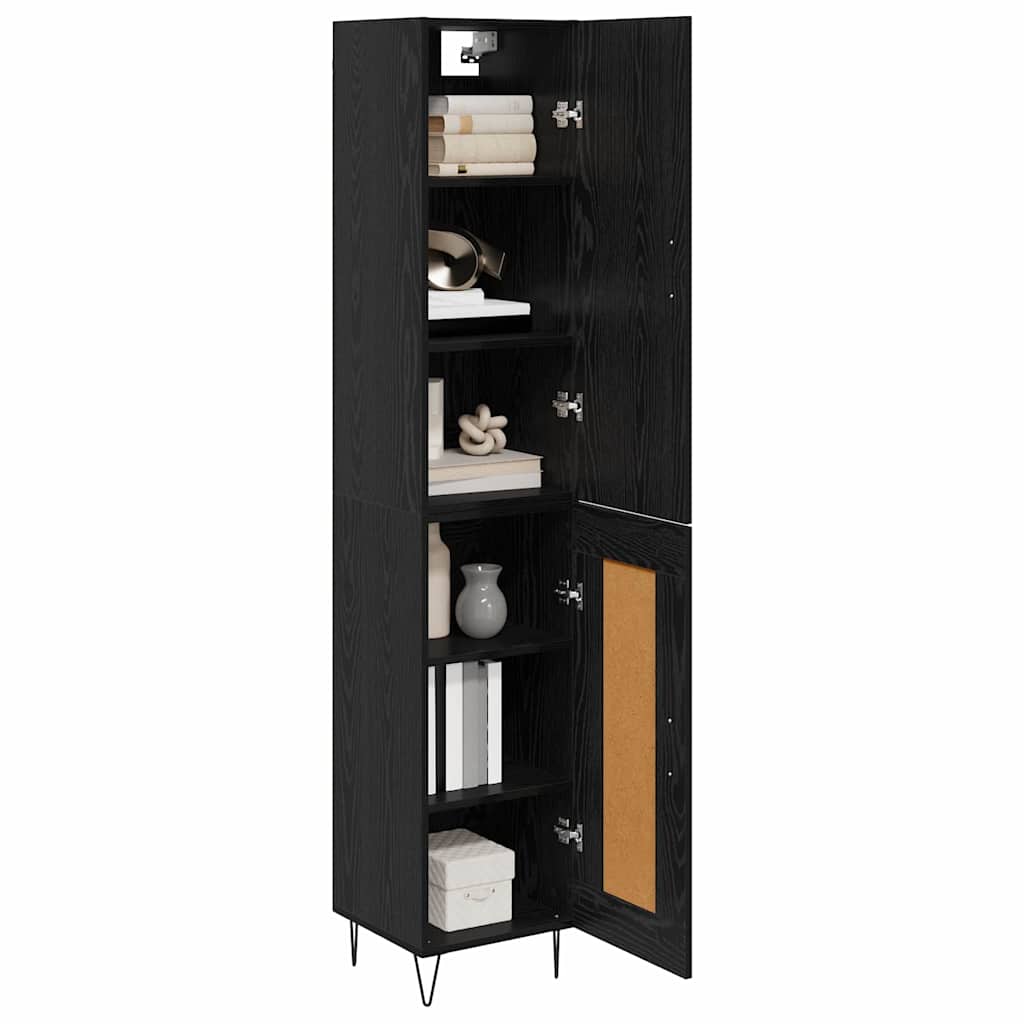 vidaXL Highboard Μαύρη Οξυά 34,5 x 34 x 90 εκ. Επεξεργασμένο ξύλο