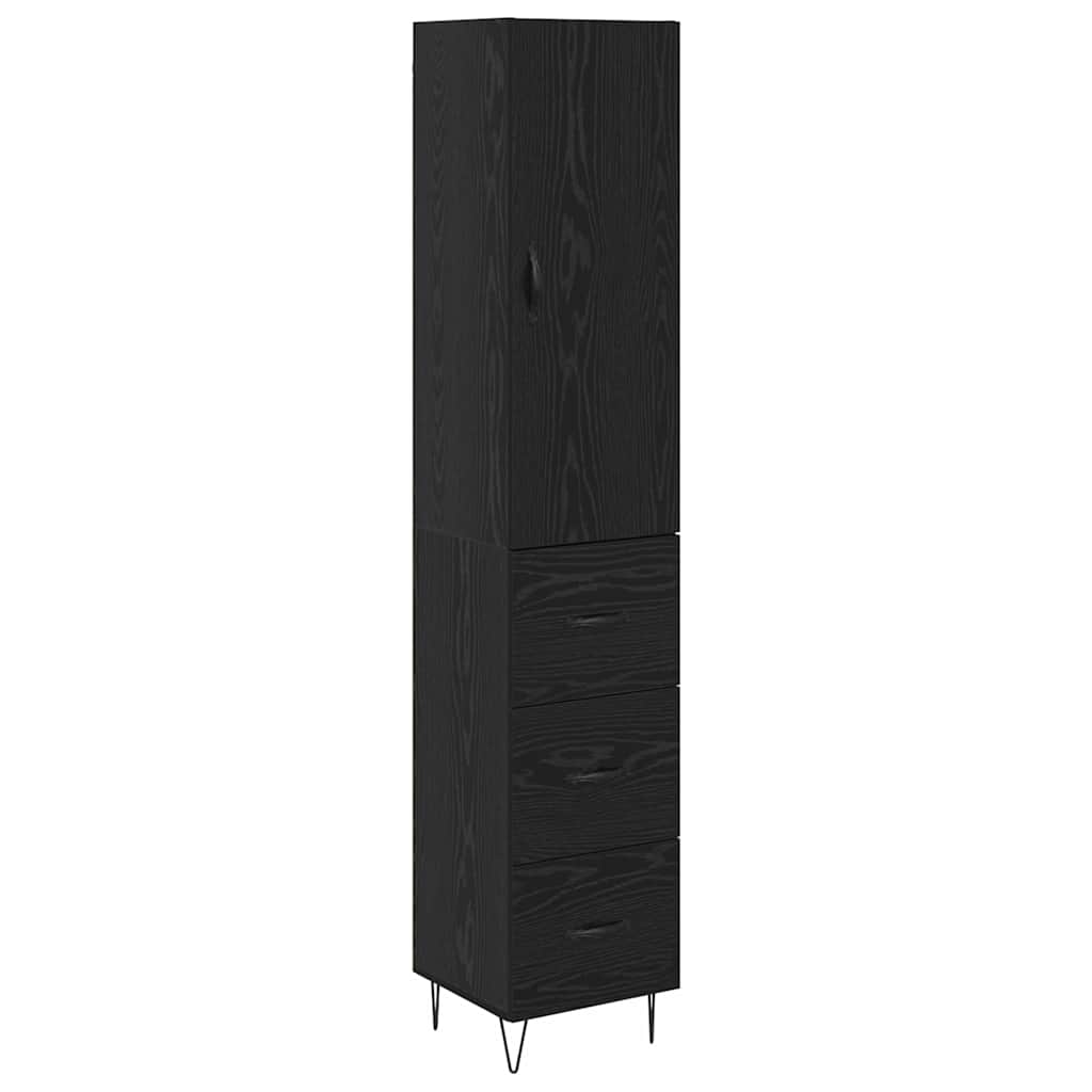 vidaXL Highboard Μαύρη Οξυά 34,5 x 34 x 90 εκ. Επεξεργασμένο ξύλο