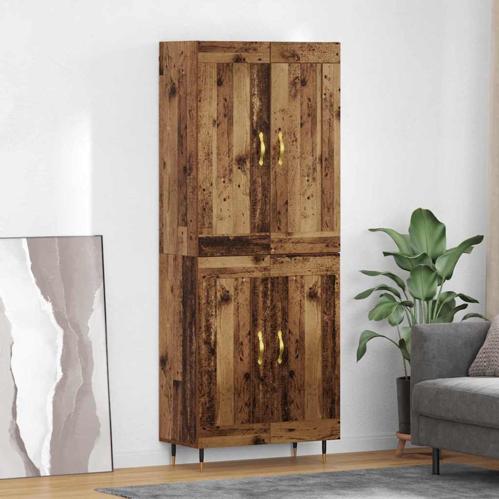 vidaXL Highboard Παλιό Ξύλο 69,5 x 34 x 90 εκ. Επεξεργασμένο ξύλο