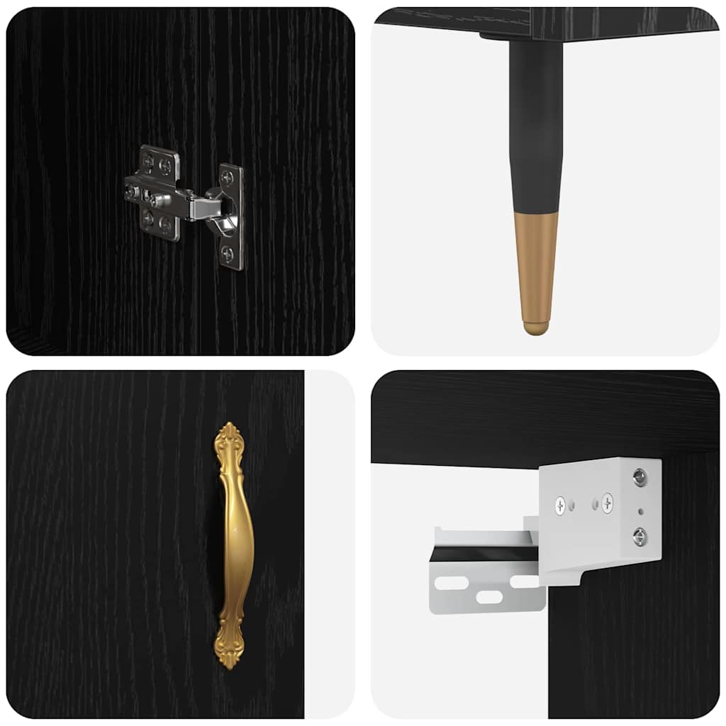 vidaXL Highboard Μαύρη Οξυά 69,5 x 34 x 90 εκ. Επεξεργασμένο ξύλο