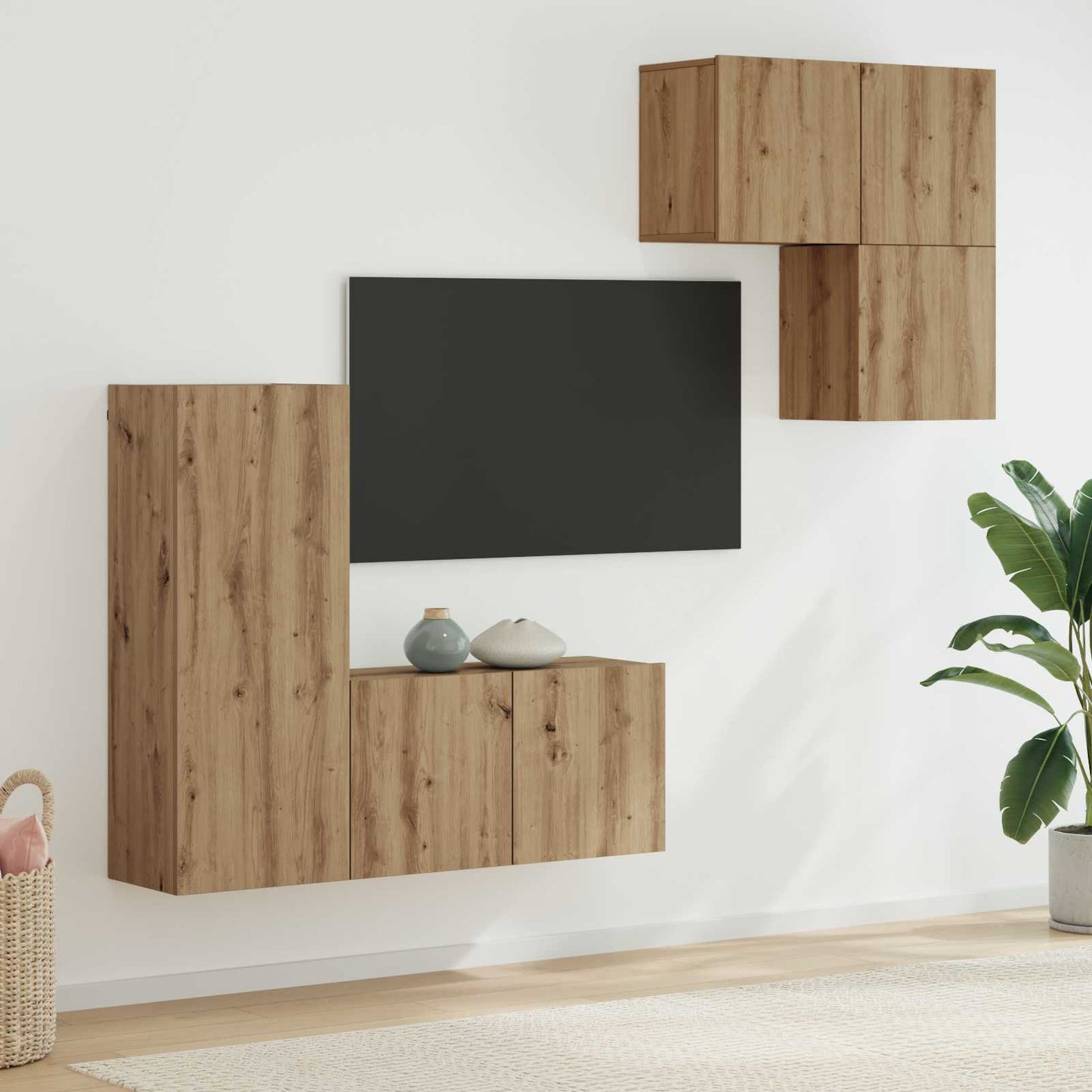 vidaXL Ντουλάπι TV Επιτοίχιο 4 pcs Artisan Oak Επεξεργασμένο ξύλο