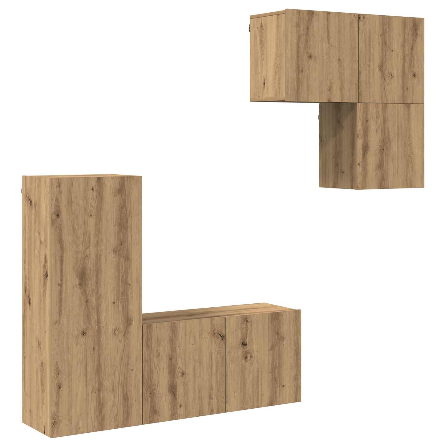 vidaXL Ντουλάπι TV Επιτοίχιο 4 pcs Artisan Oak Επεξεργασμένο ξύλο