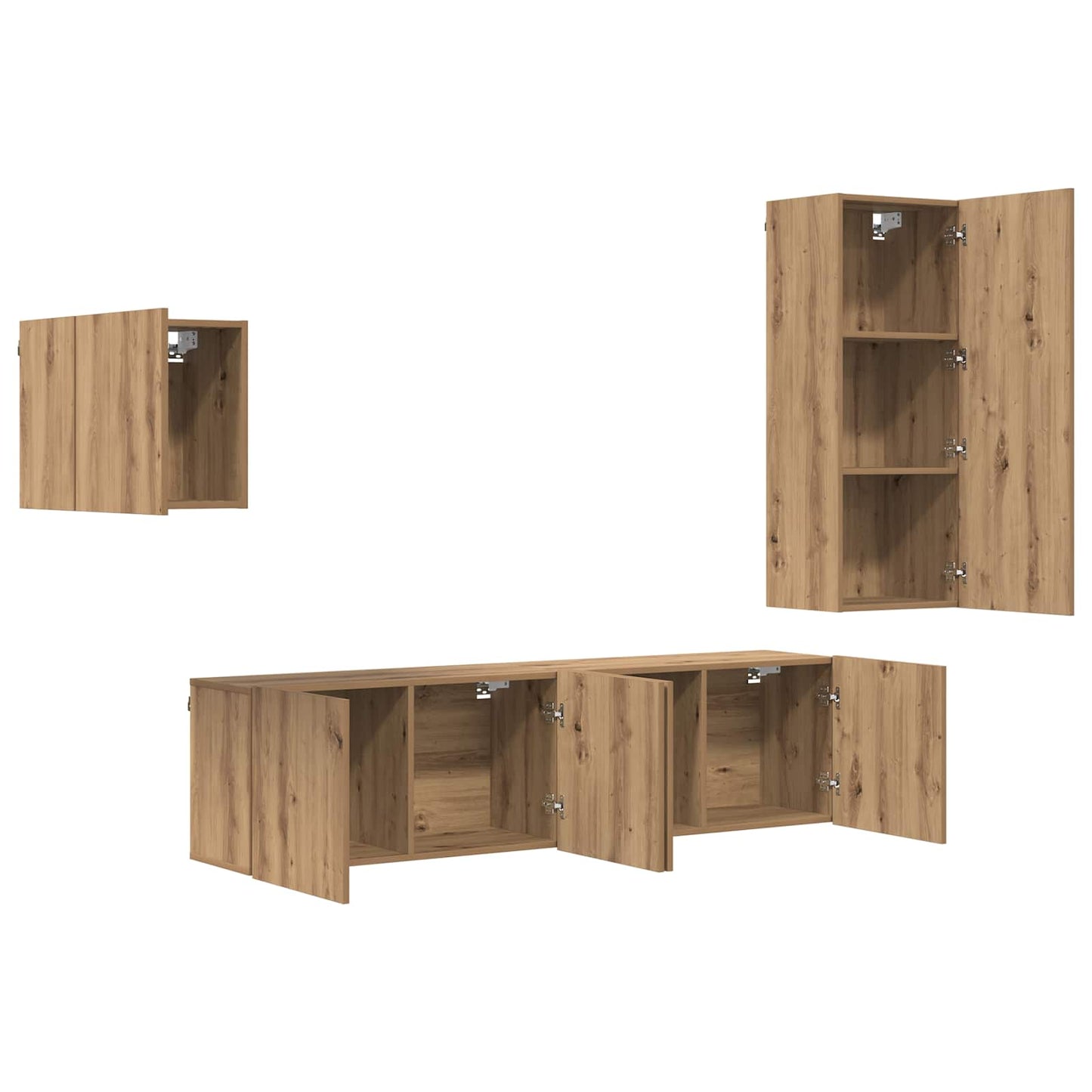vidaXL Ντουλάπι TV Επιτοίχιο 4 pcs Artisan Oak Επεξεργασμένο ξύλο