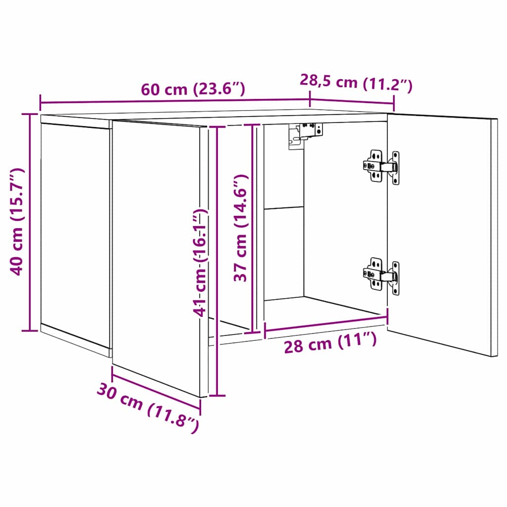 vidaXL Μονάδα Τοίχου Τηλεόρασης 5 pcs Μαύρη Οξυά Επεξεργασμένο ξύλο