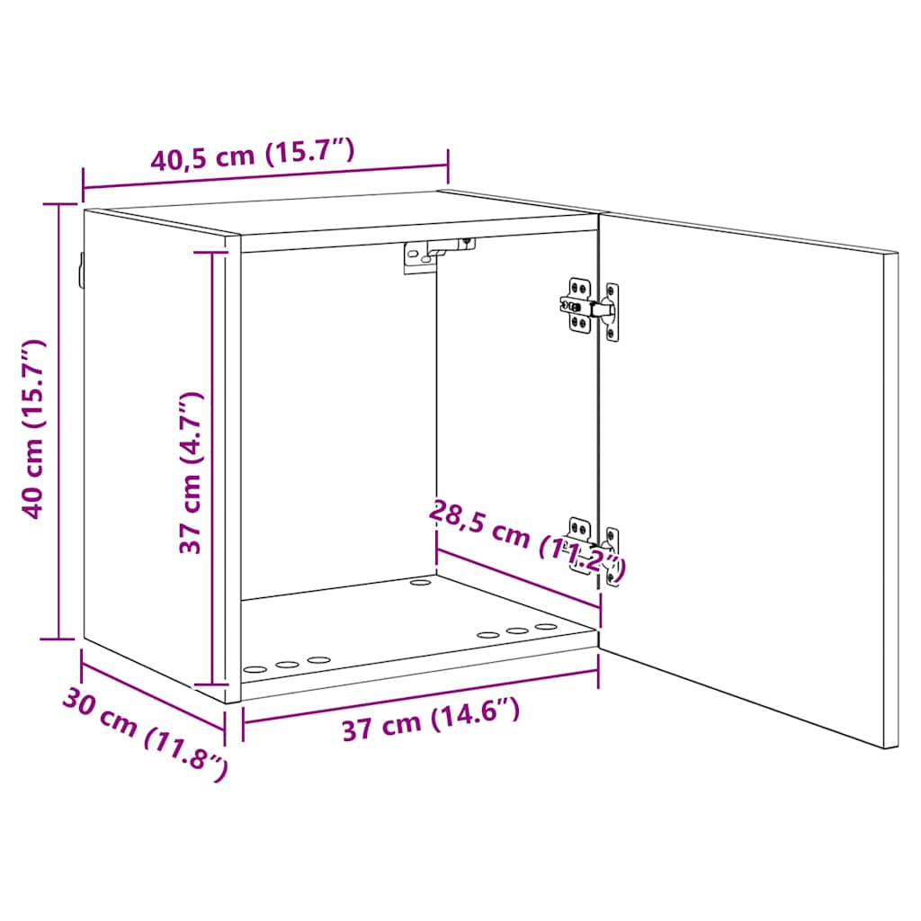 vidaXL Μονάδες Τοίχου Τηλεόρασης 4 pcs Μαύρη Οξυά Επεξεργασμένο ξύλο