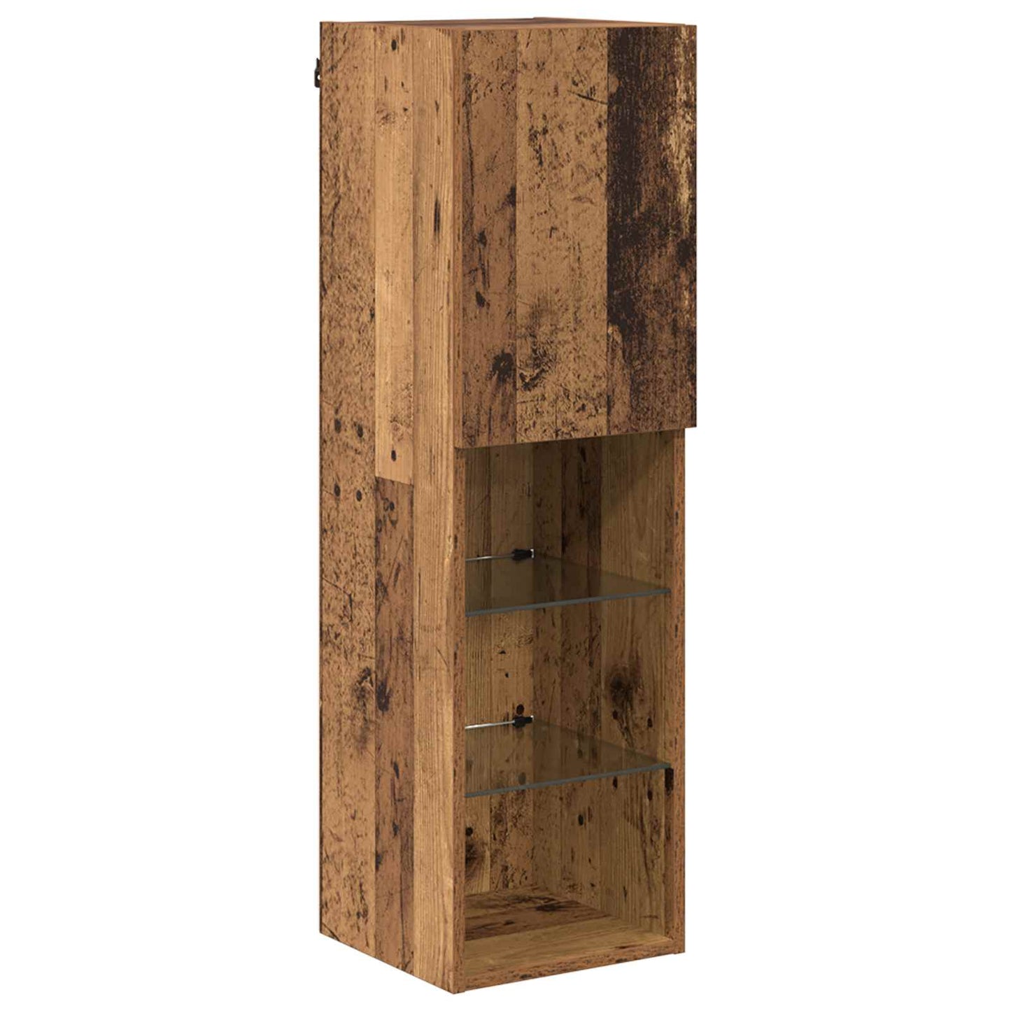 vidaXL Σετ Κονσόλας Τηλεόρασης με LED Φώτα Επιτοίχιο 7 pcs Παλιό ξύλο