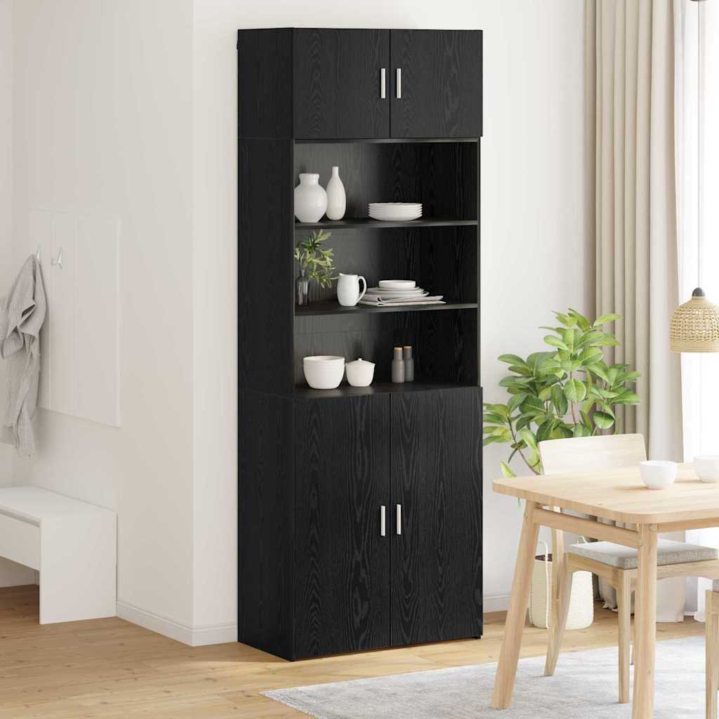vidaXL Ντουλάπι αποθήκευσης Μαύρη Οξυά 80 x 42,5 x 225 εκ