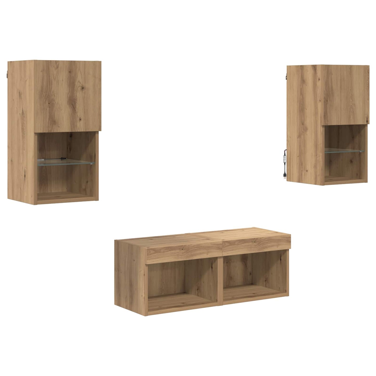 vidaXL Βάσεις τηλεόρασης 4 pcs Artisan Oak Επεξεργασμένο ξύλο